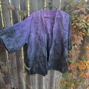 Katie Diamond Wolff linen short kimono